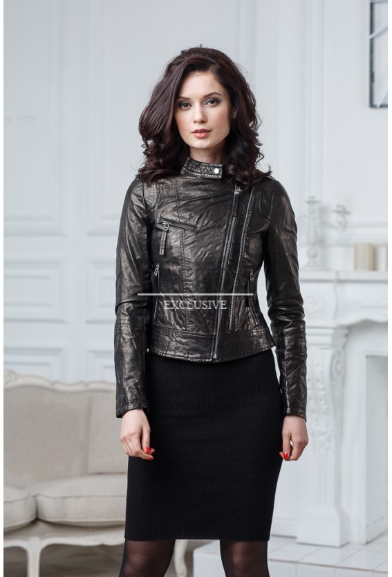 Женская черная куртка Весна-Осень