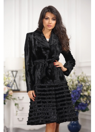 Женское черное пальто 