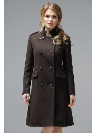 Женское коричневое пальто