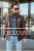 Модная кожаная куртка для мужчин