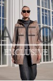 Женская бежевая куртка из кожи Итальянская коллекция