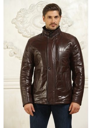 Мужская коричневая куртка с мехом Зима 2014