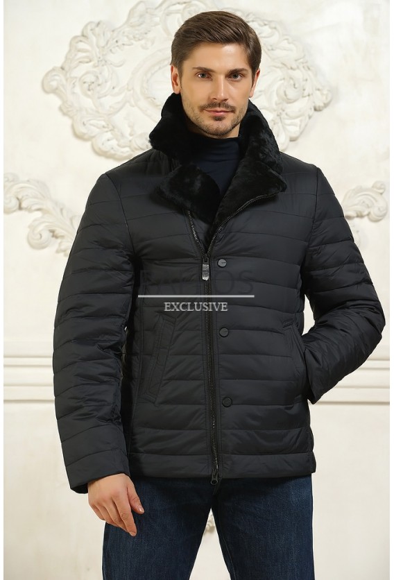 Классическая мужская зимняя куртка на молнии