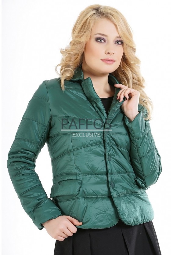 Женский зеленый демисезонный пиджак 