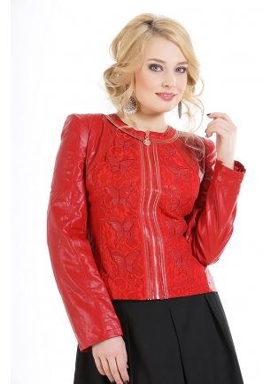 Женская модная красная куртка Весна-Осень 2015