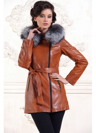 Удлиненная коричневая куртка
