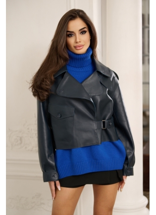 Женская куртка-пиджак синяя