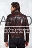 Темно-коричневая кожаная куртка