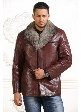 Коричневая зимняя мужская куртка