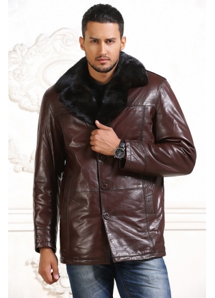 Мужская зимняя  куртка шоколадного цвета