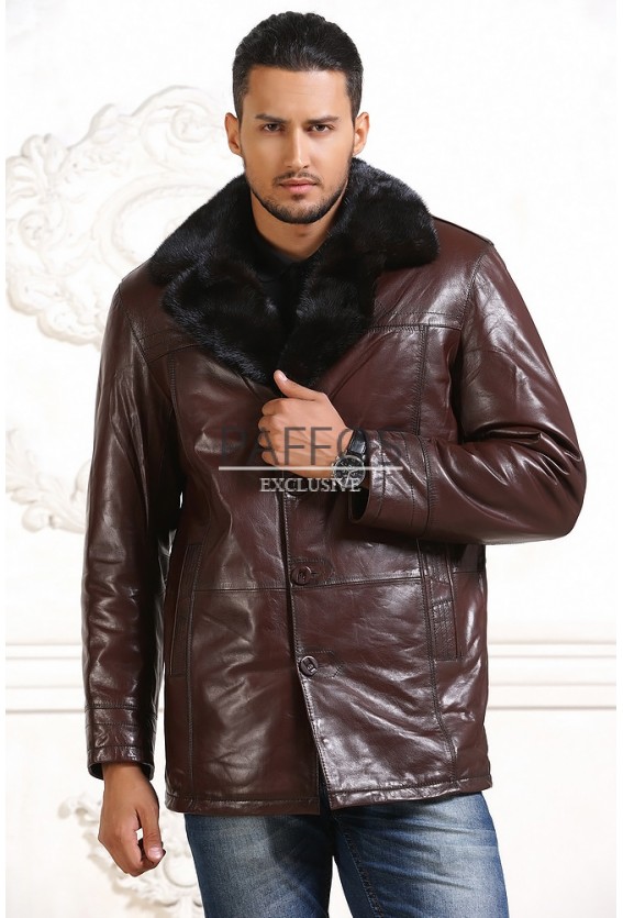 Мужская зимняя  куртка шоколадного цвета