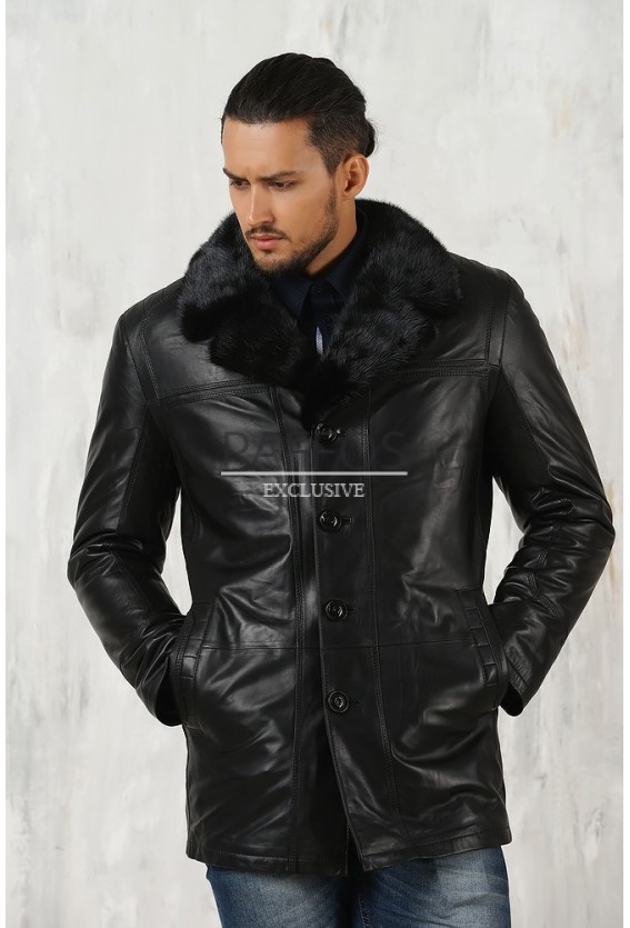 Классическая мужская куртка с мехом норки
