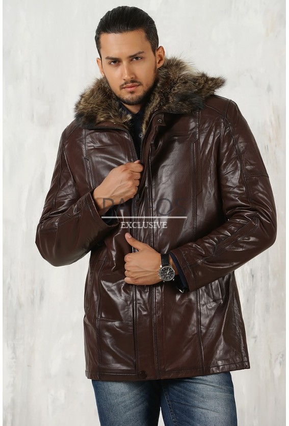 Удлиненная мужская зимняя куртка