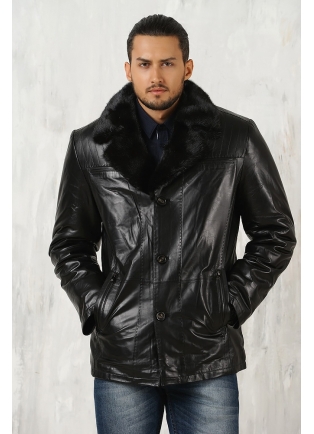Классическая черная зимння куртка