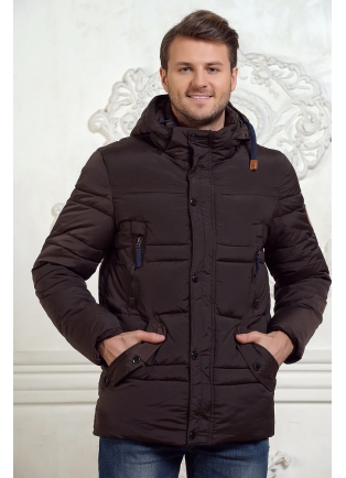 Мужская коричневая куртка Зима 2018